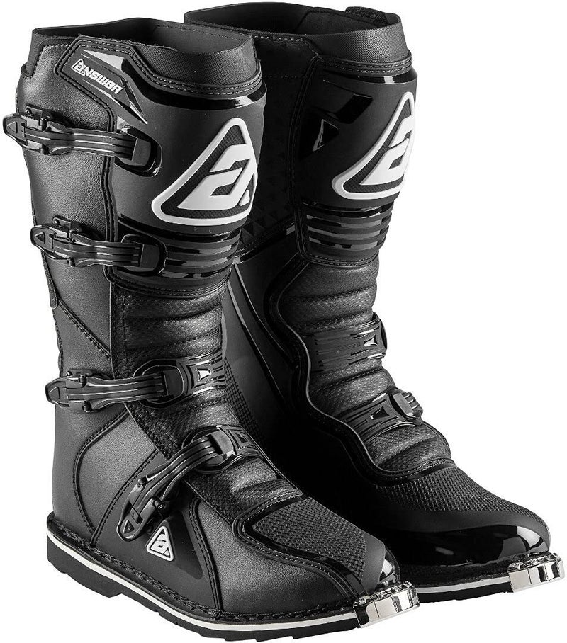 Answer Racing 445178 Powersports Motocross Protection Gear: AR1 Boots, Black, Size 11, 1 Pair - Image 1